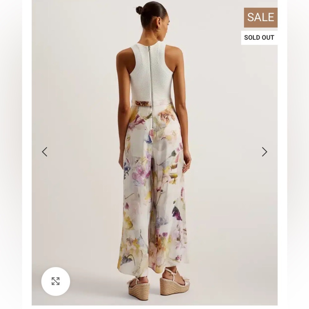Ted Baker London White and Multicolor Floral Jumpsuit - Picture 3 of 9